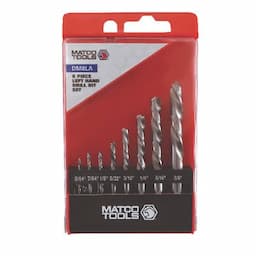 LEFT HAND DRILL BIT SET, 8 PIECE