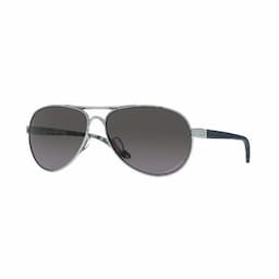 OAKLEY® FEEDBACK POLISHED CHROME FRAME WITH PRIZM™ GREY GRADIENT POLARIZED LENSES