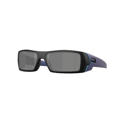 GASCAN® MATTE BLACK FRONT FRAME, CYAN BLUE EARSTEMS WITH PRIZM™ BLACK POLARIZED LENSES