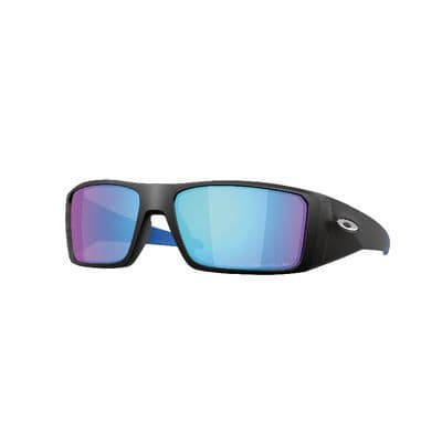 HELIOSTAT MATTE BLACK FRONT FRAME, CRYSTAL BLUE EARSTEMS WITH PRIZM™ SAPPHIRE POLARIZED LENSES