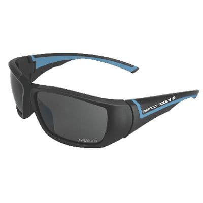 FORCEFLEX SAFETY GLASSES BLACK/BLUE MATCO FULL FRAME WITH SMOKE LENSES
