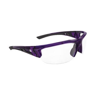 FORCEFLEX SAFETY GLASSES PURPLE MATCO HALF FRAME WITH CLEAR LENSES