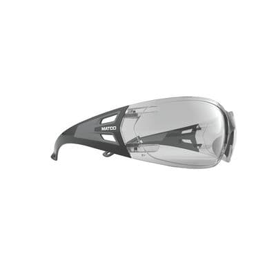 FORCEFLEX SAFETY GLASSES BLACK FRAME WITH FRAMELESS CLEAR LENSES