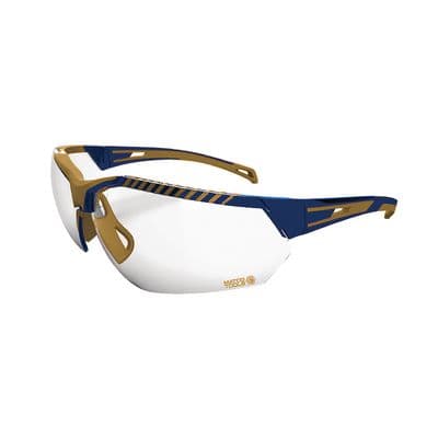 FORCEFLEX SAFETY GLASSES BLUE/GOLD MATCO HALF FRAME WITH ANTI-FOG CLEAR LENSES
