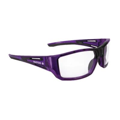 FORCEFLEX SAFETY GLASSES PURPLE FULL FRAME WITH CLEAR LENSES