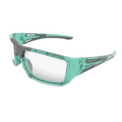 FORCEFLEX SAFETY GLASSES TEAL FULL FRAME WITH CLEAR LENSES