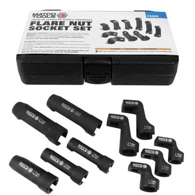 FLARE NUT SOCKET SET - STRAIGHT & OFFSET (13MM, 14MM, 17MM, 19MM, 21MM)