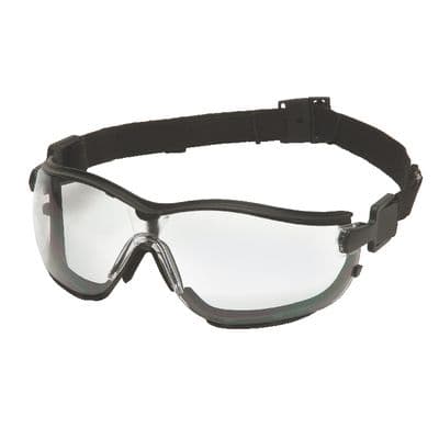 BLACK FRAME, CLEAR LENS GOGGLES