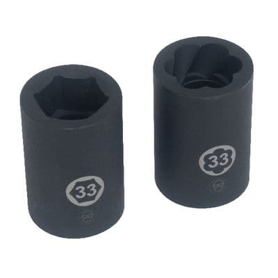 HEAVY-DUTY TRUCK LUG NUT SOCKET INSTALLER AND REMOVER, 33MM