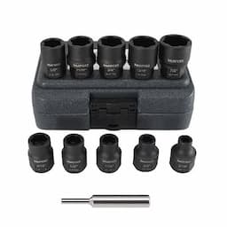 1/2" DRIVE 11 PIECE SAE HEX GRIP DAMAGED FASTENER IMPACT SOCKET SET