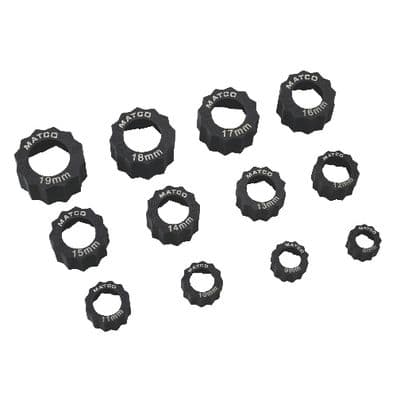 12 PIECE HEX GRIP EXTRACTOR RINGS
