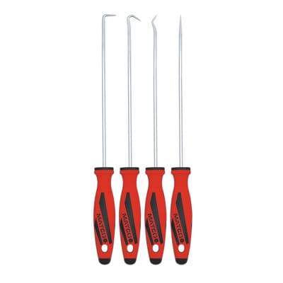 4 PIECE LONG HOOK AND PICK SET - RED