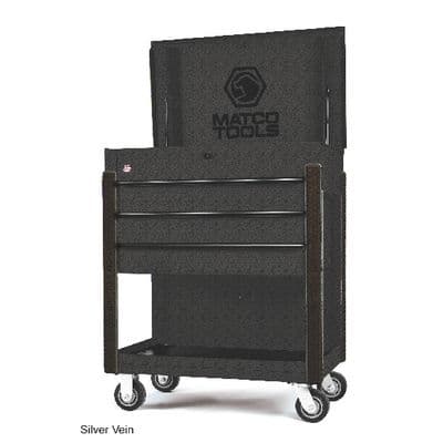 35” x 22” JSC453 ROLLING TOOL CART (SILVER VEIN/BLACK)