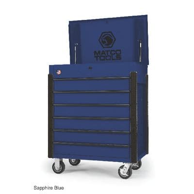 35” x 22” JSC483 ROLLING TOOL CART (SAPPHIRE BLUE/BLACK)
