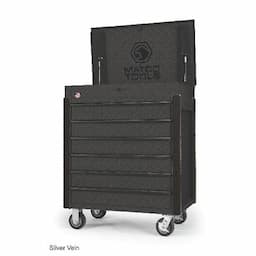 35” x 22” JSC483 ROLLING TOOL CART (SILVER VEIN/BLACK)