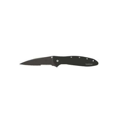 KERSHAW LEEK BLACK SERRATED FOLDING KNIFE