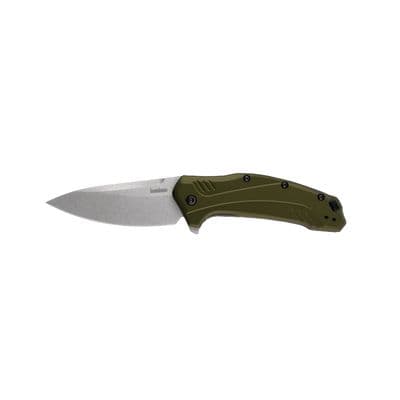 KERSHAW LINK FOLDING EVERYDAY CARRY KNIFE, OLIVE STONEWASH