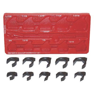 10 PIECE SAE SHOCKIT CROWFOOT SET