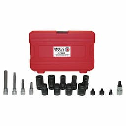 1/4", 3/8" & 1/2" DRIVE 17 PIECE FOREIGN AND DOMESTIC BRAKE CALIPER SOCKET KIT