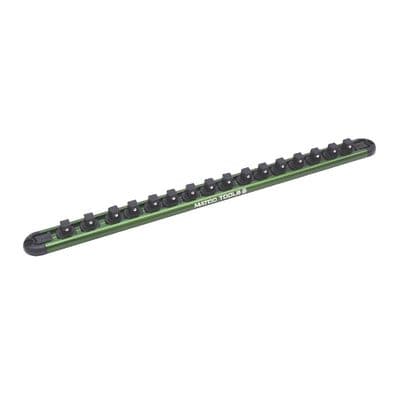 3/8" DRIVE 16 PEG MAGNETIC SOCKET RAIL - GREEN