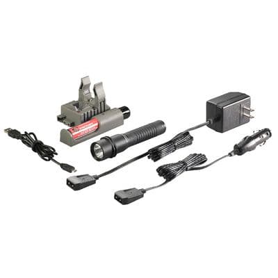 STREAMLIGHT STRION 375 LUMENS LED RECHARGEABLE FLASHLIGHT WITH PIGGYBACK CHARGER-BLACK