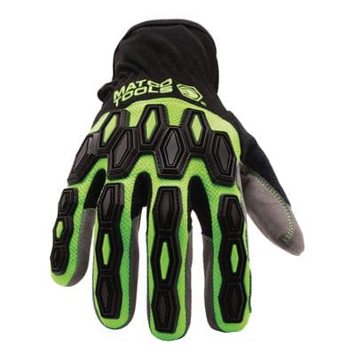 IMPACT SPEEDCUFF HI-VIZ GREEN GLOVES- MEDIUM