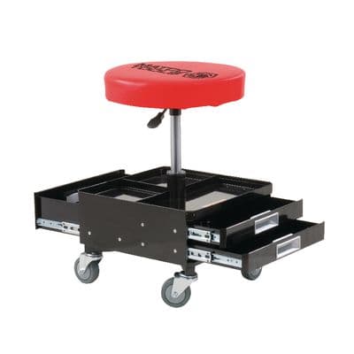 ADJUSTABLE MECHANICS STOOL WITH DRAWERS