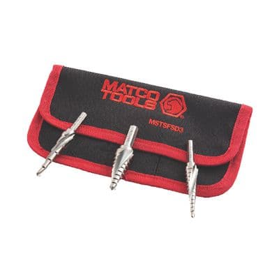3 PIECE SPIRAL FLUTE STEP DRILL SET