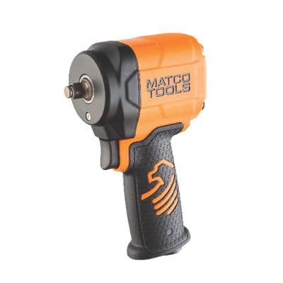 3/8" DRIVE STUBBY PUSH BUTTON PNEUMATIC IMPACT WRENCH - ORANGE