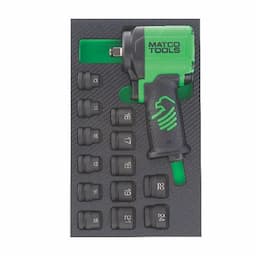 1/2" DRIVE STUBBY PNEUMATIC IMPACT GUN AND STUBBY IMPACT SOCKET COMBO KIT - GREEN