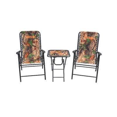 CAMO FOLDING CHAIRS AND TABLE SET