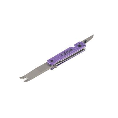 EVERYDAY CARRY FOLDING CLIP LIFTER WITH KNIFE - PURPLE