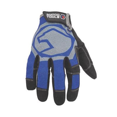 GRIP TOUCH GLOVE BLUE AND SILVER M 