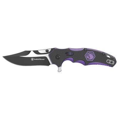 SMITH & WESSON X MATCO ASSISTED OPEN FOLDING KNIFE, PURPLE