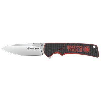 SMITH & WESSON X MATCO WHARNCLIFFE ASSISTED OPEN FOLDING KNIFE, RED