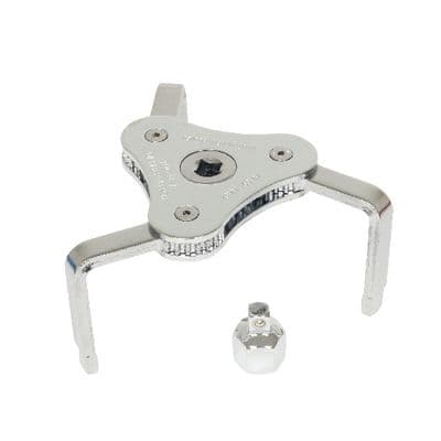 3 JAW ADJUSTABLE OIL FILTER WRENCH WITH REMOVABLE ADAPTER