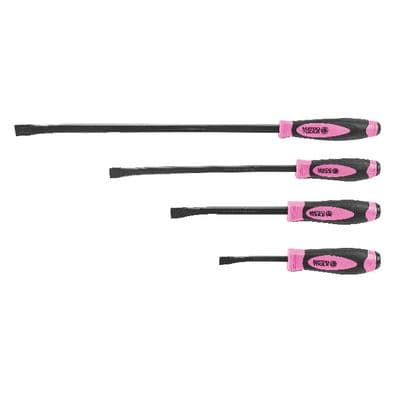 4 PIECE CURVED TIP PRY BAR SET - PINK