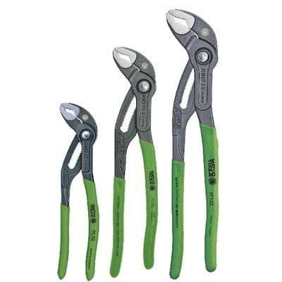 KNIPEX 3 PIECE COBRA PLIERS SET - GREEN