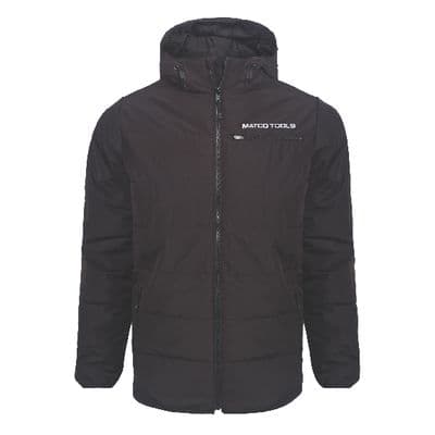 BLACK RIPSTOP HOODED JACKET - 3XL
