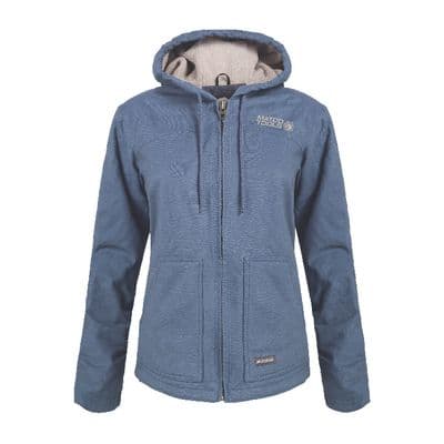 WOMENS BERNE SHERPA-LINED SOFTSTONE DUCK JACKET, STEEL BLUE - L