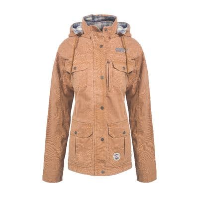 WOMENS BERNE VINTAGE WASHED DUCK BARN COAT, BROWN - L