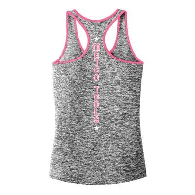 WOMEN'S BLACK/NEON PINK RACERBACK TANK - 2XL