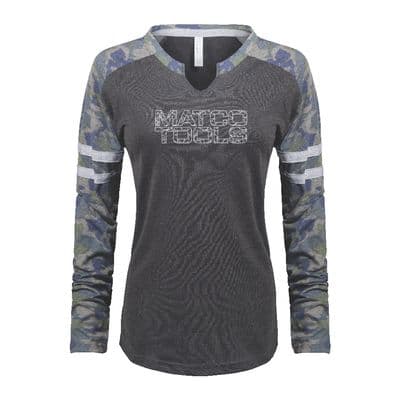 WOMEN'S CAMO FRINGE LONG SLEEVE T-SHIRT - M