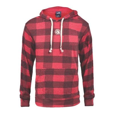 WOMEN'S BUFFALO PLAID HOODIE - M