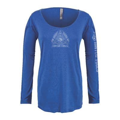 LADIES LONG SLEEVE PLATINUM SCOOP T-SHIRT - S