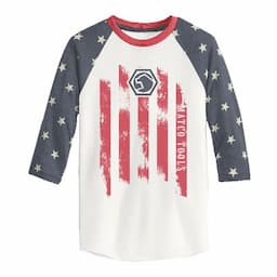 LADIES STARS BASEBALL 3/4 SLEEVE T-SHIRT - S