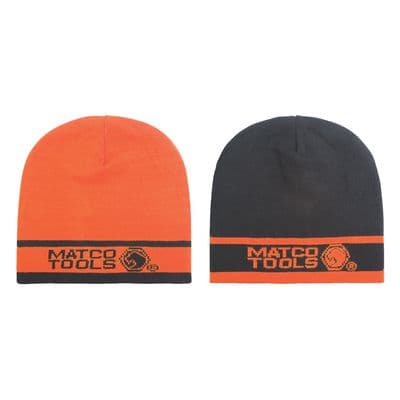 BLACK AND ORANGE REVERSIBLE BEANIE