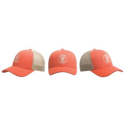 ORANGE/KHAKI FLEXFIT TRUCKER HAT