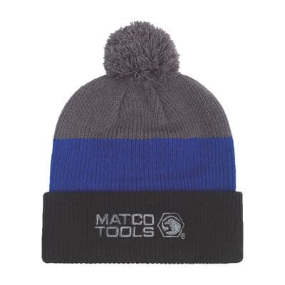 STRIPED POM BEANIE
