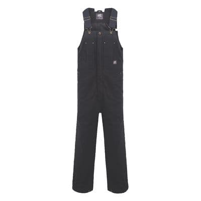 MEN'S BERNE HEARTLAND INSULATED WASHED DUCK BIB OVERALL, BLACK - M